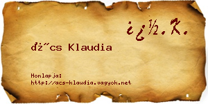 Ács Klaudia névjegykártya