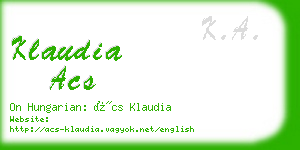 klaudia acs business card